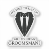 ブラック結婚・スーツとタイ・グロムスマンの提案 シール (正面)