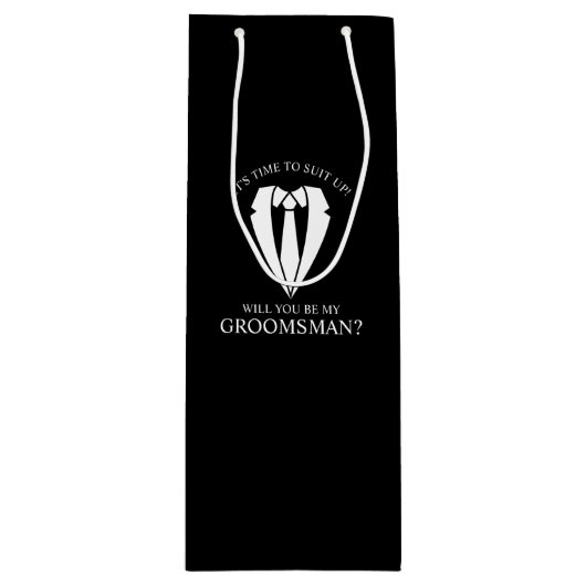 ブラック結婚・スーツとタイ・グロムスマンの提案 ワインギフトバッグ (正面)