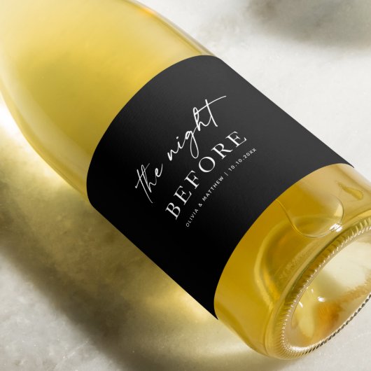 ブラック結婚・リハーサル・ディナー | 前夜 ワインラベル