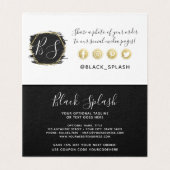 ブラック絵を描ストロークおよびモダン金ゴールドサンキューカード (内部フラット)