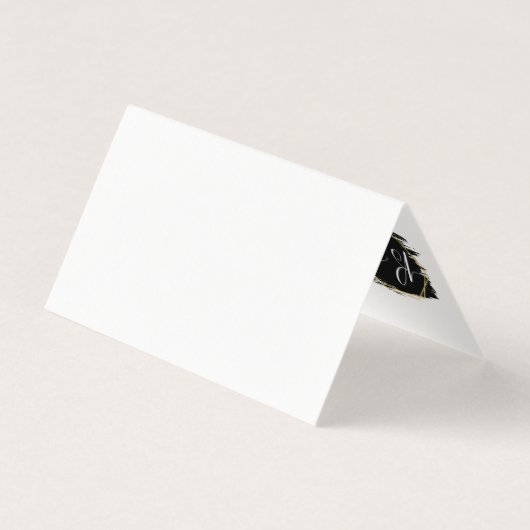 ブラック絵を描ストロークおよびモダン金ゴールドサンキューカード (裏面)