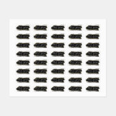 ブラック絵を描ストロークおよびモダン金ゴールド幾何学服 ラベル (シート)