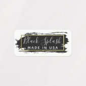 ブラック絵を描ストロークおよびモダン金ゴールド幾何学服 ラベル (デザイン1)