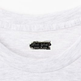 ブラック絵を描ストロークおよびモダン金ゴールド幾何学服 ラベル