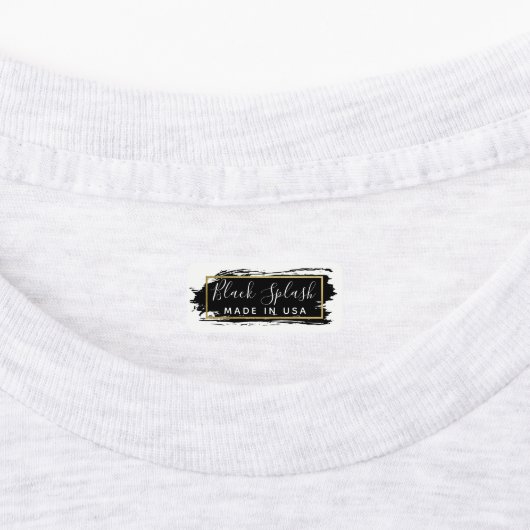 ブラック絵を描ストロークおよびモダン金ゴールド幾何学服 ラベル (貼付)