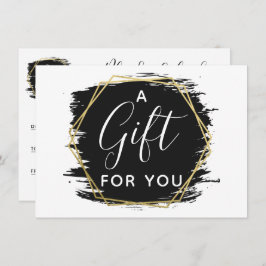 ブラック絵を描ストロークおよびモダン金ゴールド証明書カード 招待状