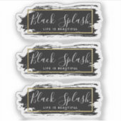 ブラック絵を描ストロークとモダン金ゴールドジオ3 – ピースロゴ シール (正面)