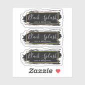 ブラック絵を描ストロークとモダン金ゴールドジオ3 – ピースロゴ シール (シート)