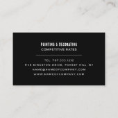 ブラック絵を描ストローク、ペインター&デコレータ 名刺 (裏面)