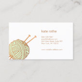 ブラック編み物クロシェ糸ボールロゴ 名刺 (裏面)