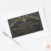 ブラック編集可能ウィッチータロットハネビーキャンドルラベル 長方形シール (封筒)