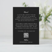 ブラック編集可能QRコードクラシックエレガントな結婚式 エンクロージャーカード (スタンド正面)