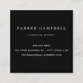 ブラック縁どエレガントプロフェッショナル スクエア名刺 (裏面)