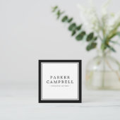 ブラック縁どエレガントプロフェッショナル スクエア名刺 (スタンド正面)