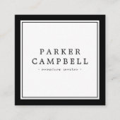 ブラック縁どエレガントプロフェッショナル スクエア名刺 (正面)