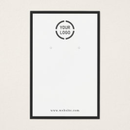 ブラック縁どカスタムロゴのホワイトイヤリングディスプレイ