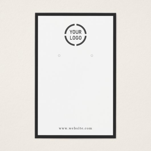 ブラック縁どカスタムロゴのホワイトイヤリングディスプレイ (正面)