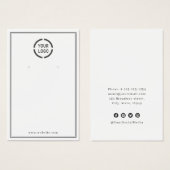 ブラック縁どカスタムロゴのホワイトイヤリングディスプレイ (正面&裏面)