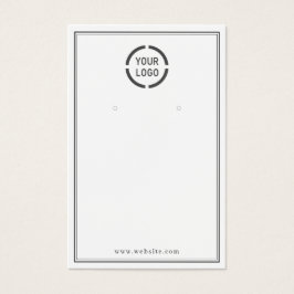 ブラック縁どカスタムロゴのホワイトイヤリングディスプレイ