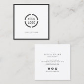 ブラック縁どカスタム会社のロゴプロフェッショナル スクエア名刺 (正面/裏面)