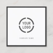 ブラック縁どカスタム会社のロゴプロフェッショナル スクエア名刺 (正面)