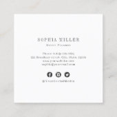 ブラック縁どカスタム会社のロゴプロフェッショナル スクエア名刺 (裏面)