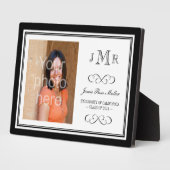 ブラック縁どククラスのモノグラム卒業写真 フォトプラーク (側面)