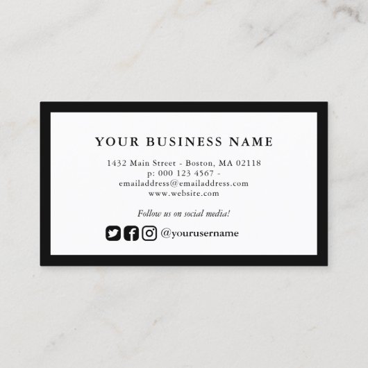 ブラック縁どソーシャルメディアロイヤリティパンチカード ロイヤリティカード (裏面)