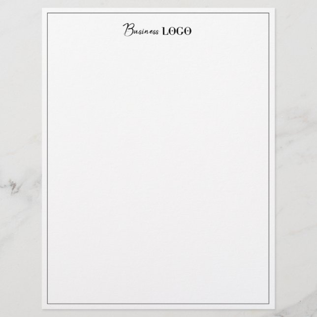 ブラック縁どビジネスロゴプロフェッショナルレターヘッド レターヘッド (正面)