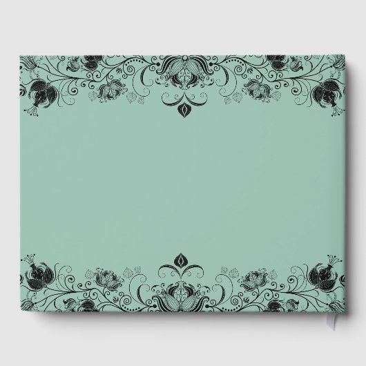 ブラック縁どフローラオンセージ緑 ゲストブック (裏面)