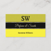 ブラック縁どモノグラムと写真にオリーブ黄色 名刺 (正面)