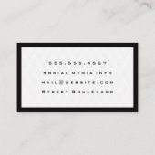 ブラック縁どモノグラムエレガントダイヤモンドパターン 名刺 (裏面)