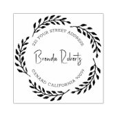 ブラック縁どリースカスタムモダンタイポグラフィ ラバースタンプ (インプリント)