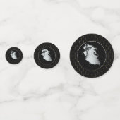 ブラック縁どレディインホワイト幽霊ハロウィーン コンフェッティ (裏面)