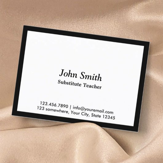 ブラック縁ど代替先生名刺 名刺