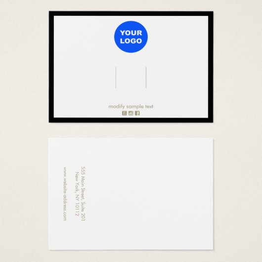 ブラック縁ど追加ロゴのヘアボウ表示カード (正面&裏面)