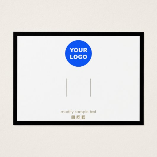 ブラック縁ど追加ロゴのヘアボウ表示カード (正面)