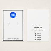 ブラック縁ど追加ロゴ白イヤリングディスプレイ (正面&裏面)