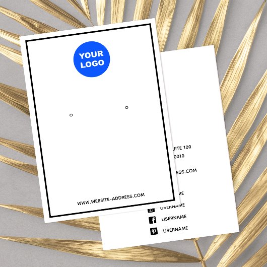 ブラック縁ど追加ロゴ白イヤリングディスプレイ