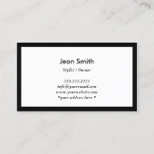 ブラック縁ど&シザーヘアサロン名刺 名刺 (裏面)