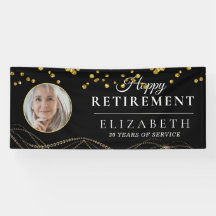 ブラック繊細なカスタム写真退職パーティー