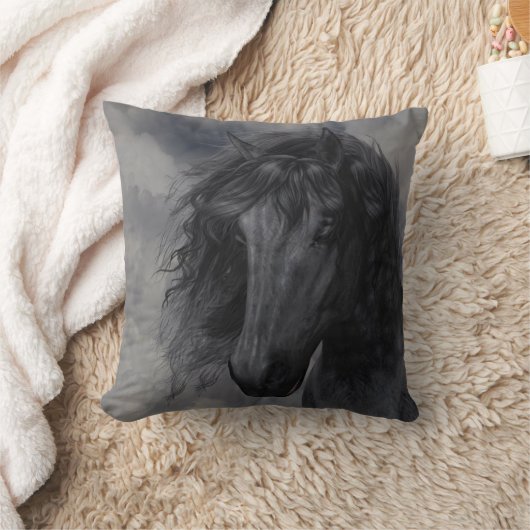 ブラック美しいアメリカンMoJo枕 クッション (ブランケット)