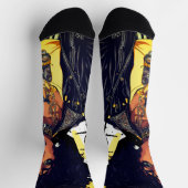 ブラック美しいアーバン転がロック反革ジャケット ソックス (上部)