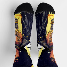 ブラック美しいアーバン転がロック反革ジャケット ソックス