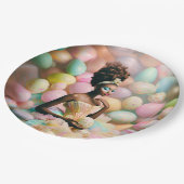 ブラック美しいイースターミューズ紙プレート ペーパープレート (アングル)