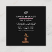 ブラック美しいファッション名刺 スクエア名刺 (裏面)