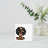 ブラック美しいファッション名刺 スクエア名刺 (スタンド正面)