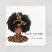 ブラック美しいファッション名刺 スクエア名刺 (正面)