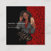 ブラック美しいファッション名刺 スクエア名刺 (正面)