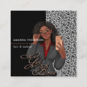 ブラック美しいファッション名刺 スクエア名刺 (正面)